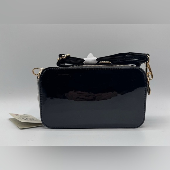 Valentino Orlandi Black Patent Camera Bag Purse Crossbody NWT - Picture 3 of 6